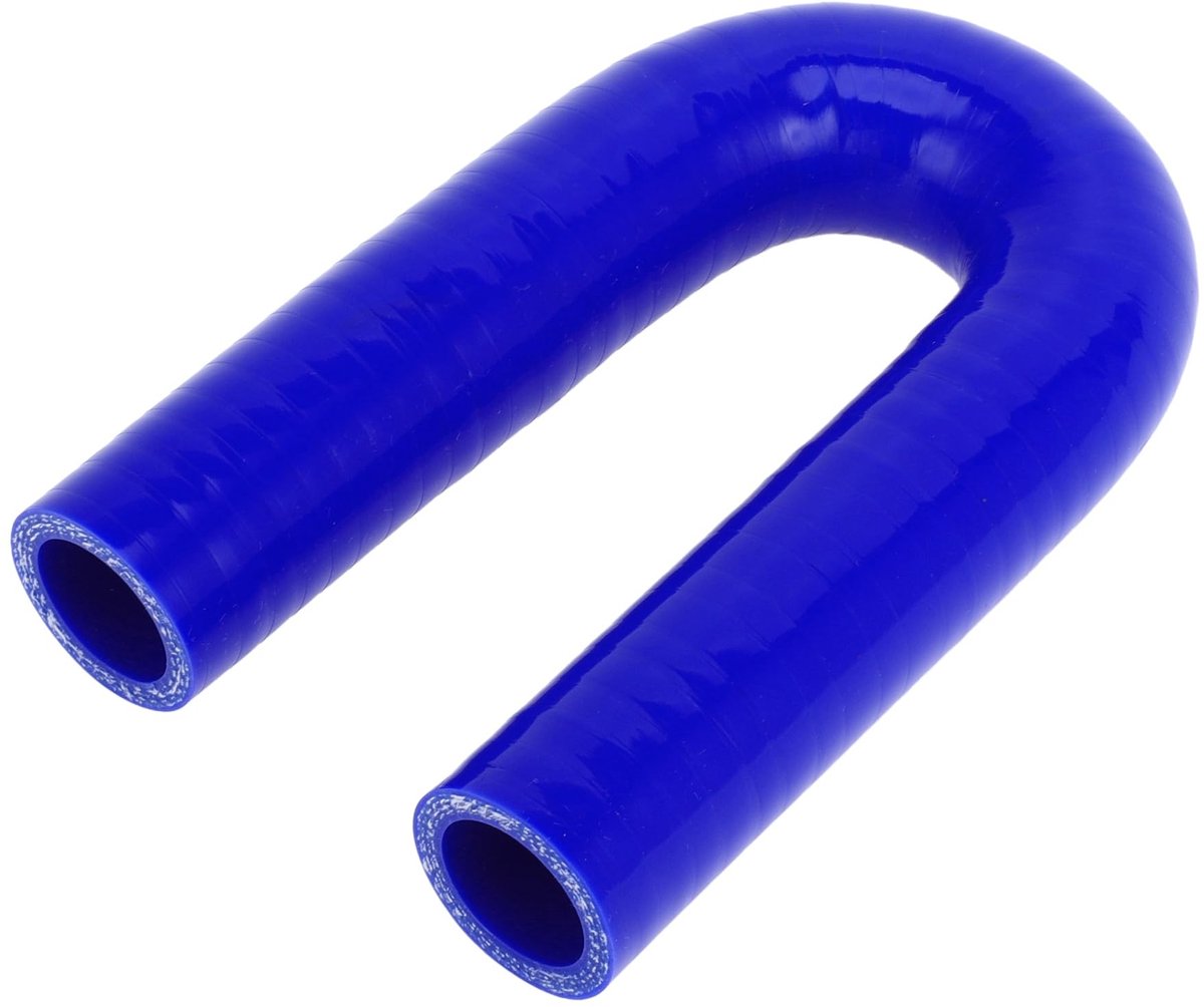 Dailygoods- Koelslang Silicone 180 Graden - 25mm Binnendiameter - 150mm Lengte - Meerlaags Geweven Doek - Blauw - Max. 300℃ Temperatuur - Siliconenslang