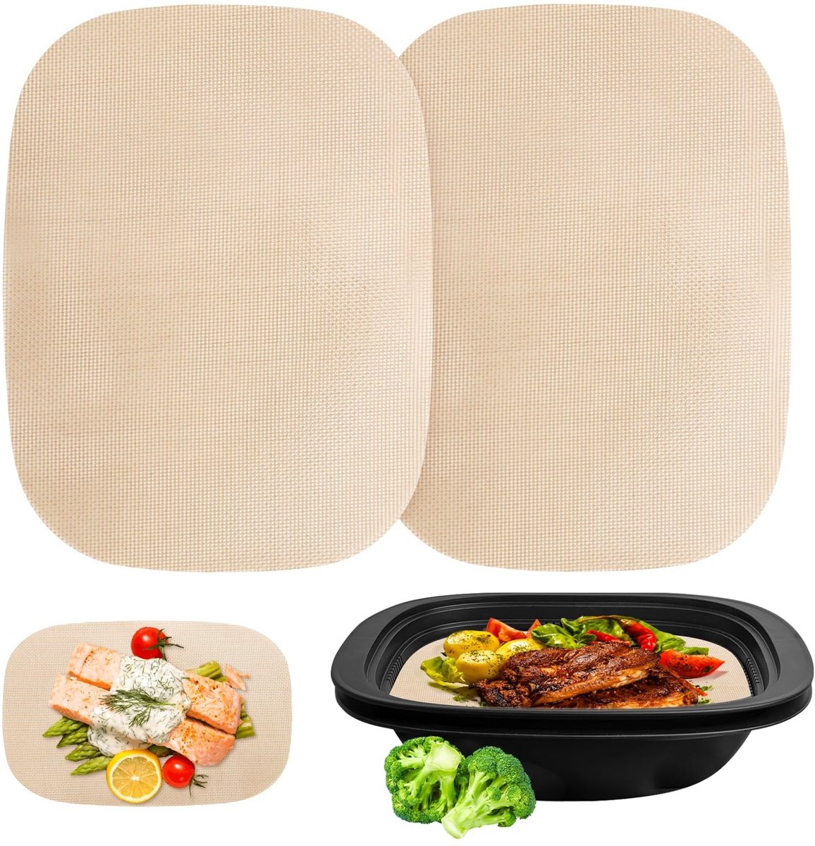Dailygoods- Bakfolie Hittebestendig tot 250 °C - Herbruikbaar Bakpapier - Antiaanbaklaag - Vaatwasmachinebestendig - Ideaal voor Stomen - Geschikt voor TM7 Varoma - Bakmat