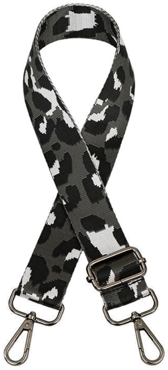 Dailygoods- Tasriem Verstelbaar 75-130 cm - Schouderriem - Karabijnhaak - 3,8 cm Breed - Luipaardpatroon - Polyester Materiaal - Schouderband