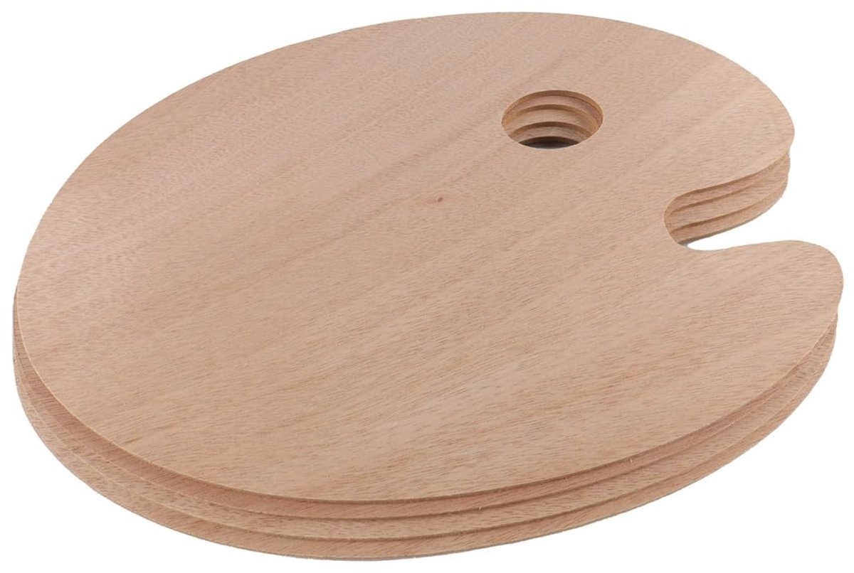 Dailygoods - Set van 4 Houten Verfpaletten voor Kunstenaars