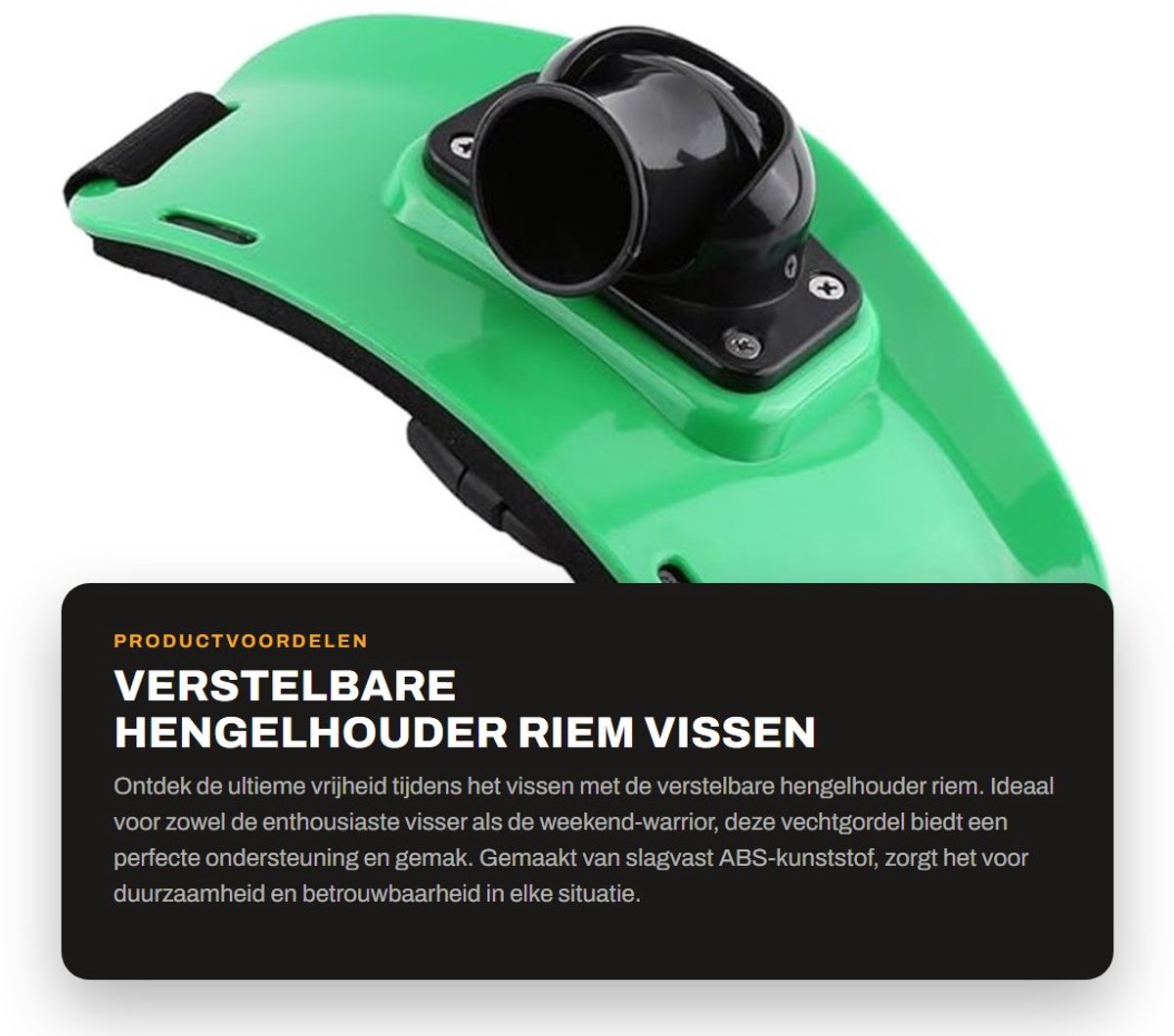 Dailygoods- Hengelhouder Verstelbaar - Vissen Vechtgordel - Buikriem - Lichtgewicht - Slagvast ABS-kunststof - Comfortabel in gebruik - Vissengordel