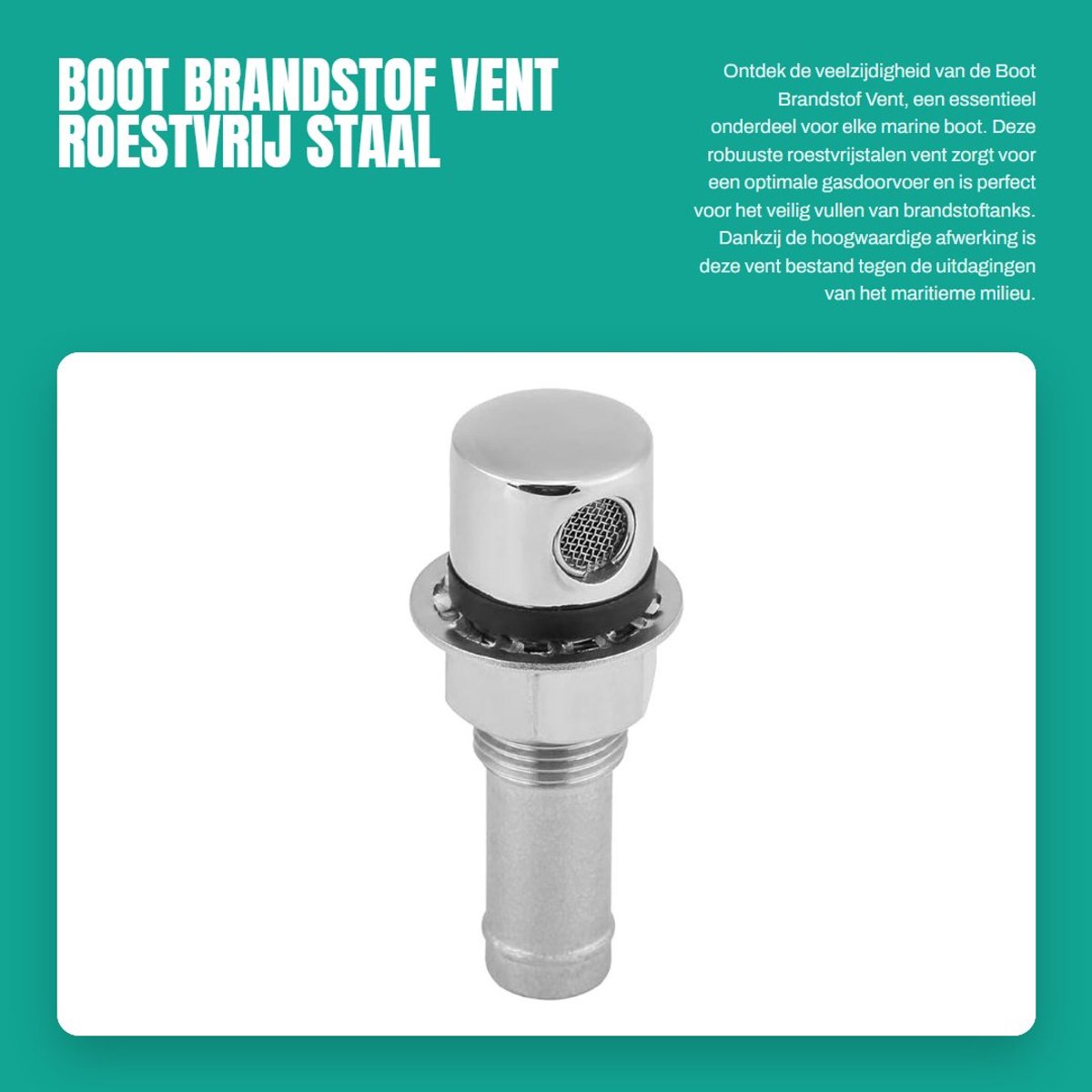 Dailygoods- Brandstofvent Roestvrij Staal - Marine Boot - Montage Hardware - Fitting - Professionele Kwaliteit - Geschikt voor Gas Tank - Tankvent