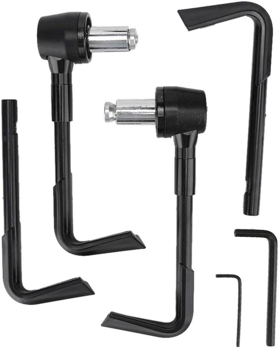 Dailygoods- Motorfietshendelbeschermers Duurzaam - Roestvrij Staal - Eenvoudige Bediening - 22 mm Handvat - Zwart - Bescherming tegen Schade - Handvatbeschermers