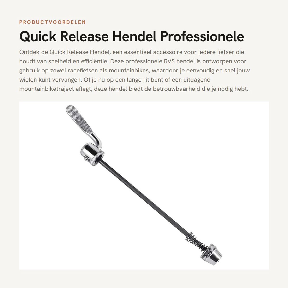 Dailygoods- Quick Release Hendel Professionele - RVS - Training - Platform - Outdoor - Fiets Accessoires - Snelsluiter