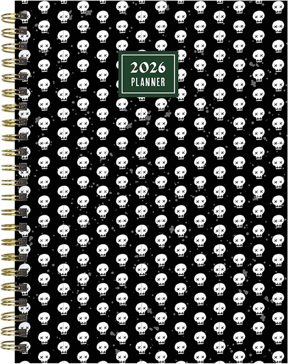 Planner 2026 - Agenda Maandweek - Afspraken Plannen - Papieren Omslag - Medium Formaat - Zwart
