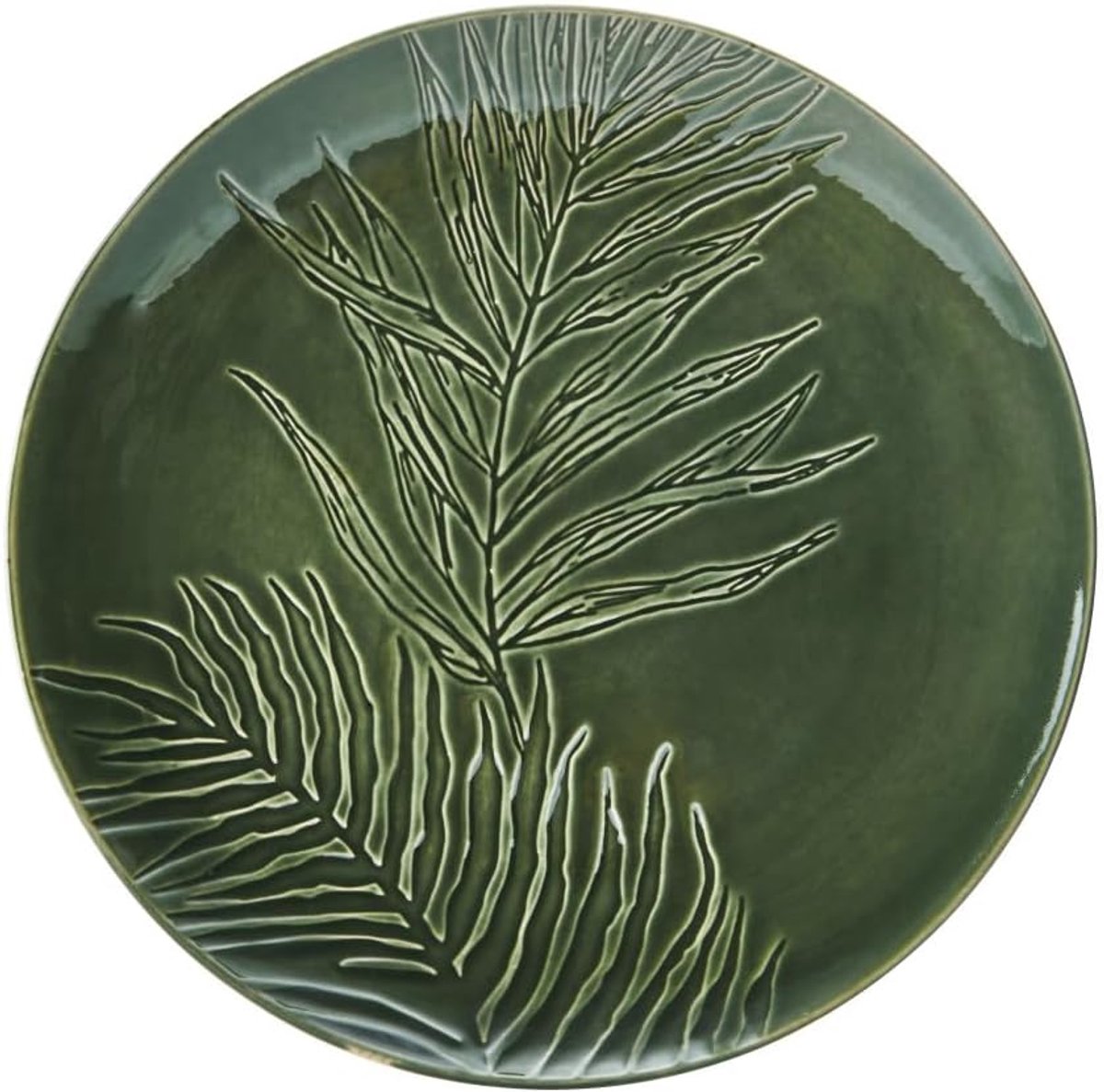 Ronde serveerschaal - Grote schaal - Dineren en buiten eten - Vaatwasmachinebestendig - 35 cm - Groen