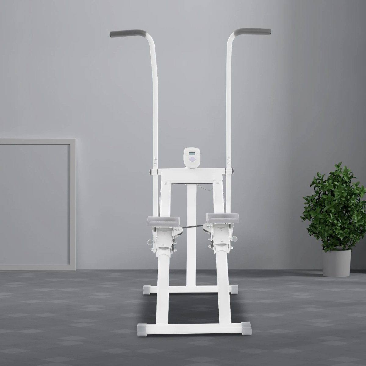 Dailygoods Traploopband, fitnessapparaat, mini-climber, wit, synchrone arm- en beentraining, verstelbare pedalen, capaci