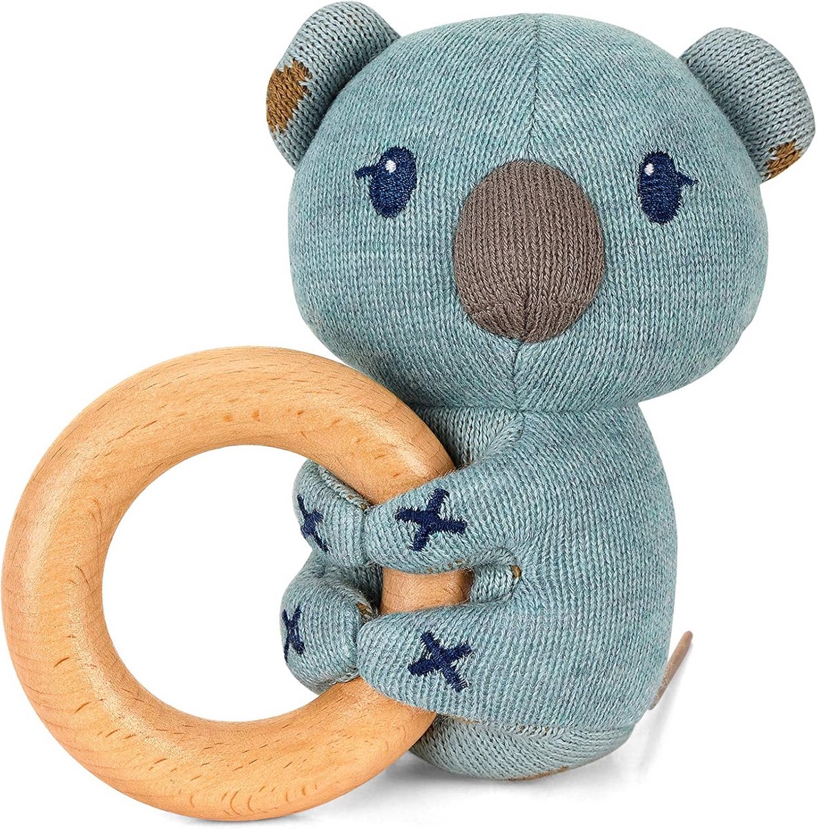 Gebreide Grijpring - Koala Kalla - Baby Ontwikkeling - Zonder Rammelaar - 19 x 11 cm - N.v.t.