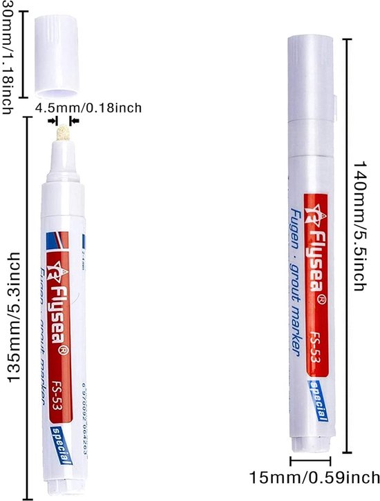 6 Stuks Voegenstift Set voor Tegelreparatie en Voegonderhoud van Merkloos	 — afbeelding 3