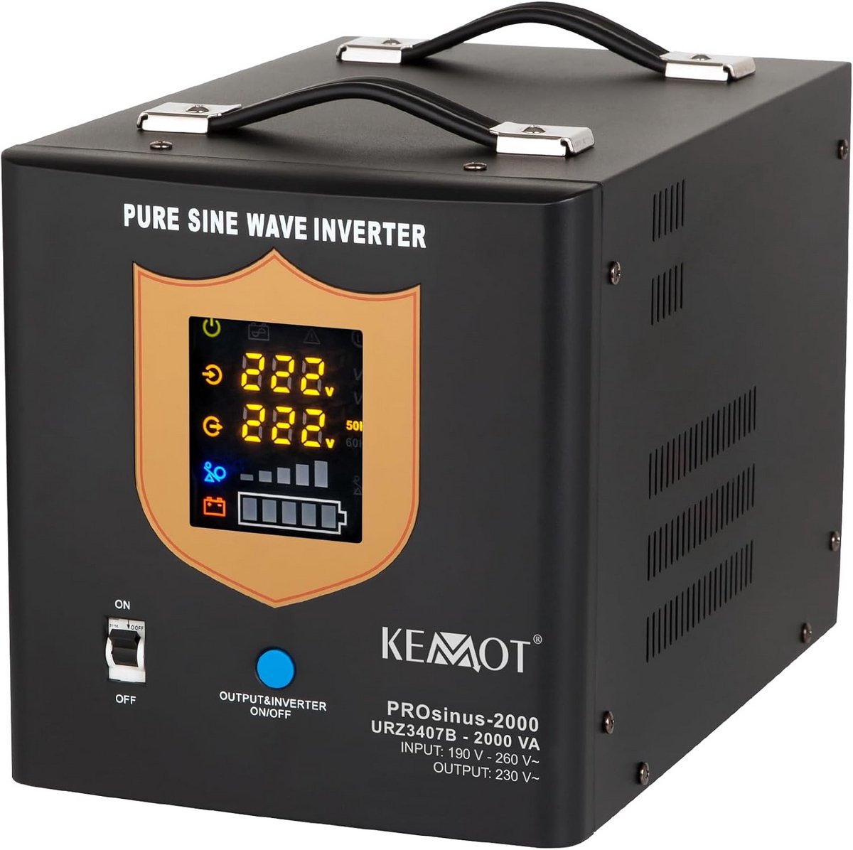 Noodstroomvoorziening Omvormer - Zuivere Sinus - Apparaten Voeden - Geïntegreerde Bescherming - 1200 Watt - Zwart