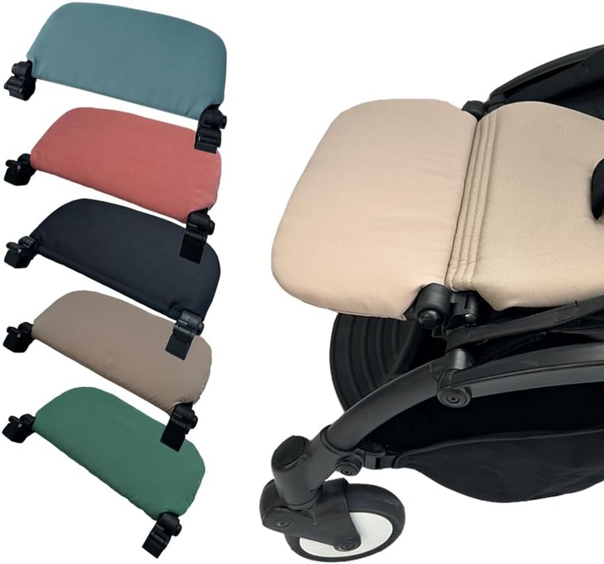 Onderstel Verlenger - Voetensteun Kinderwagen - Comfortabel Reizen - Verstelbaar Ontwerp - 16 cm Extra - Grijs Bruin