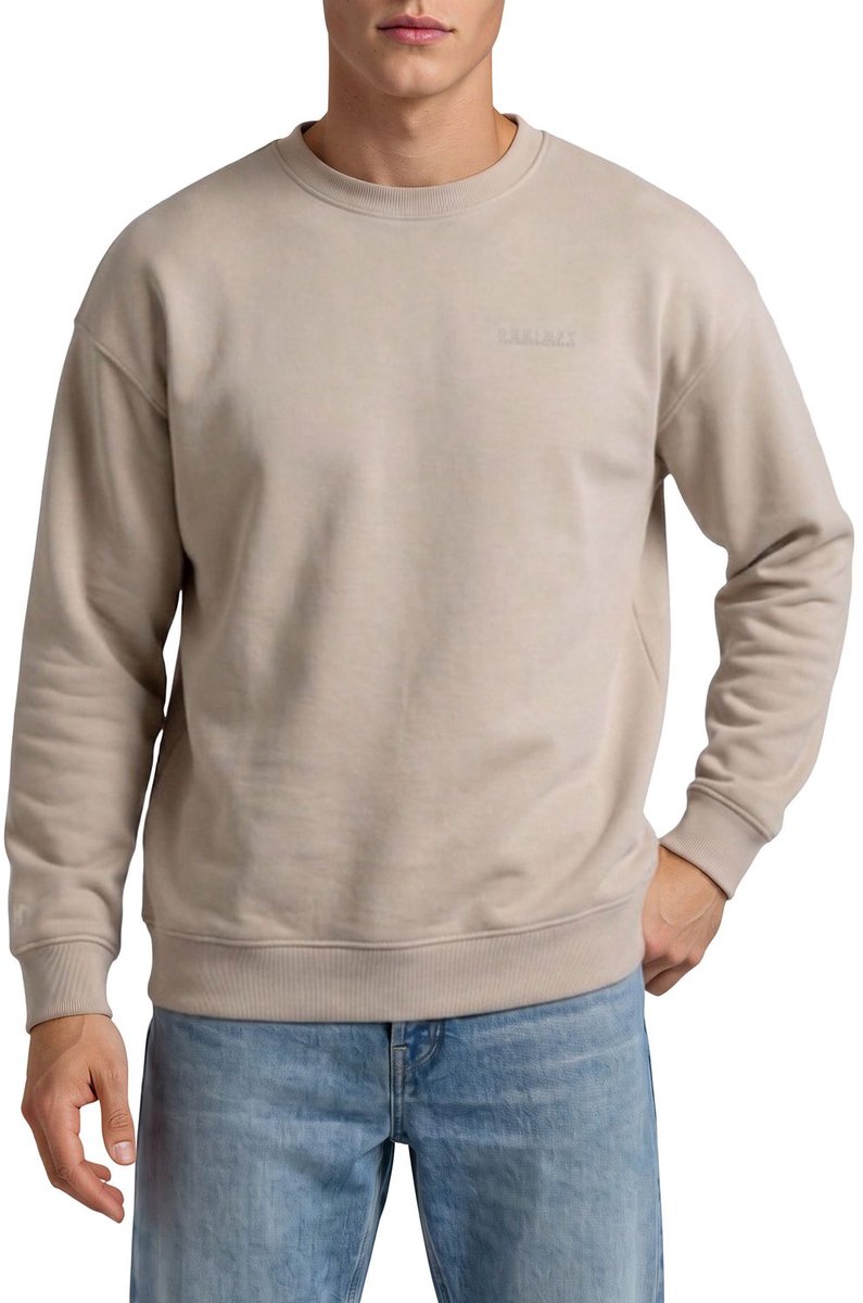 DENIMFY Heren trui DFKeno bequem Beige 4XL Ronde Hals Volwassenen sweatshirt / sweater