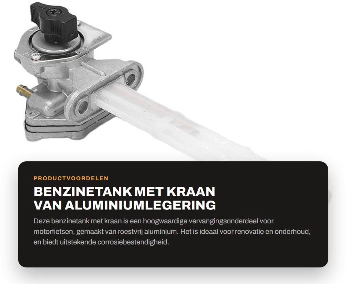 Dailygoods- Benzinekraan Roestvrij - Aluminiumlegering - Vervanging Vulcan 800 VN800E - Brandstofprestaties Verbeteren - Eenvoudige Installatie - Filterelement Inbegrepen - Brandstofkraan