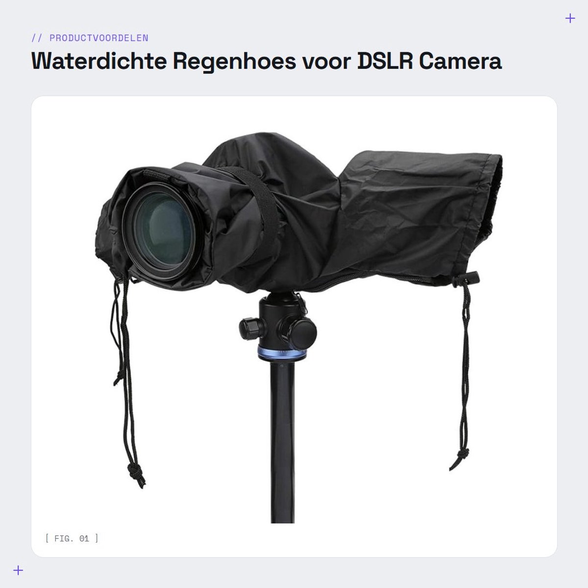 Dailygoods- Regenhoes Waterdicht - Camera Cover - Elastische Touwen - Ritssluiting - Handbediening - Geschikt voor DSLR Camera