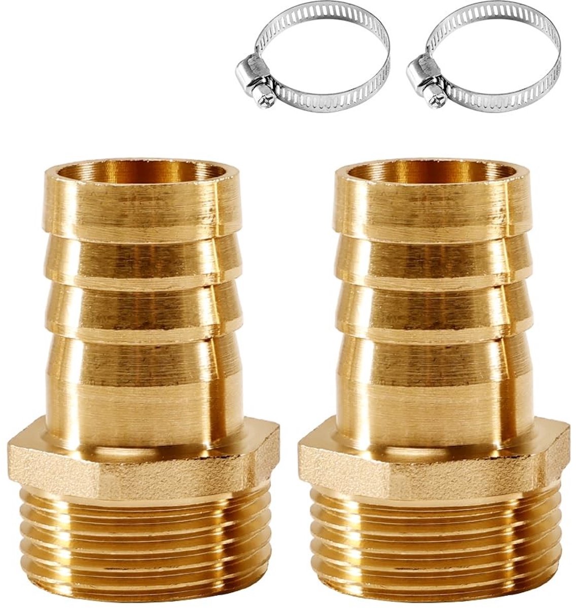 Dailygoods- Slangtule Messing - 1 inch AG x 25 mm - Slangaansluiting - Slangklemmen - Slangkoppeling - Geschikt voor regentonnen