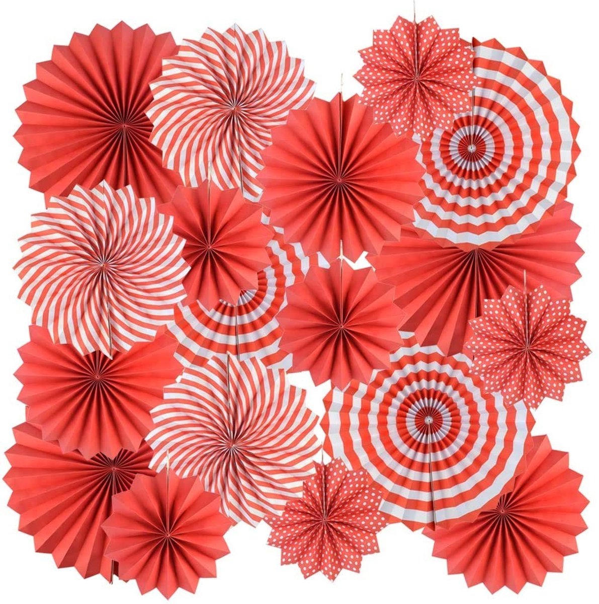 Papieren Waaiers Set van 12 - Feestdecoratie - Ronde Patroon - Verjaardag/Bruiloft - Evenementenaccessoires - Zelfklevende Sticker