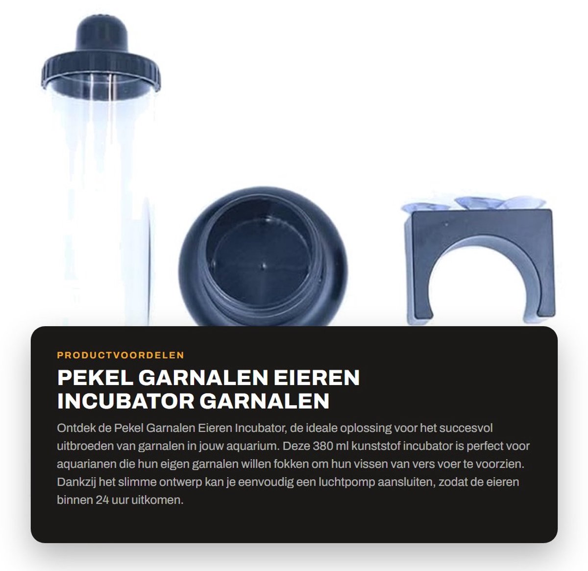 Dailygoods- Incubator 380 ml - Broedmachine Garnalen - Kunststof Aquarium - Artemia Eieren - Vistank - Eenvoudig en praktisch - Broedkast