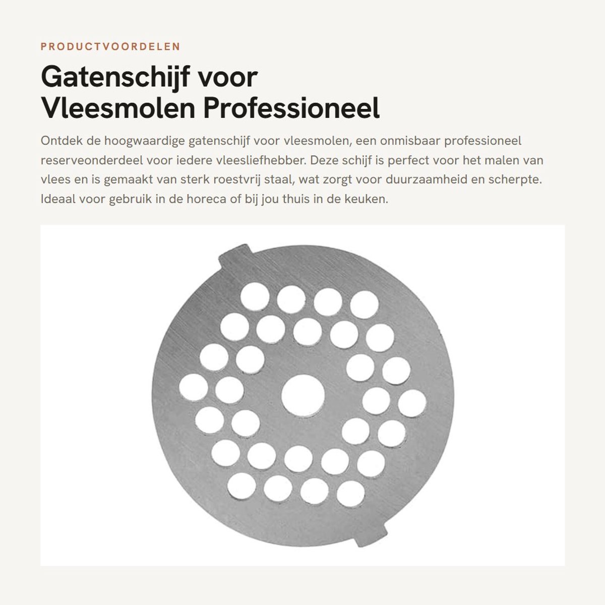 Dailygoods- Gatenschijf roestvrij staal - Vleesmolenmes 5/7 mm - Professioneel reserveonderdeel - Sterk en scherp - Eenvoudig te installeren - Onderhoudsvriendelijk
