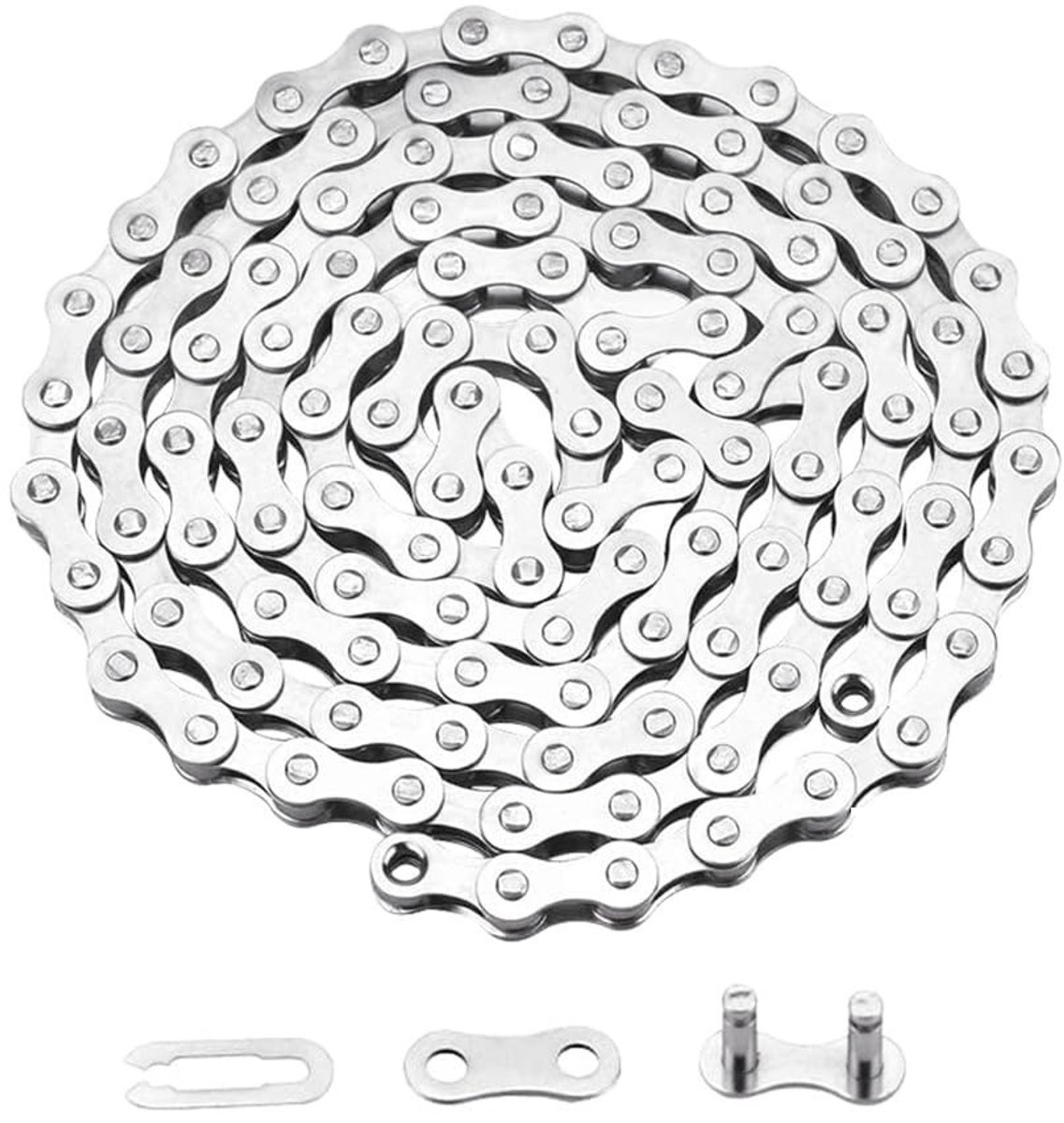 Dailygoods- Fiets Ketting 1/2 x 1/8 Inch - 114 Links - Stalen Ketting - Enkele Versnelling - Antistretch Behandeling - Eenvoudig Te Monteren