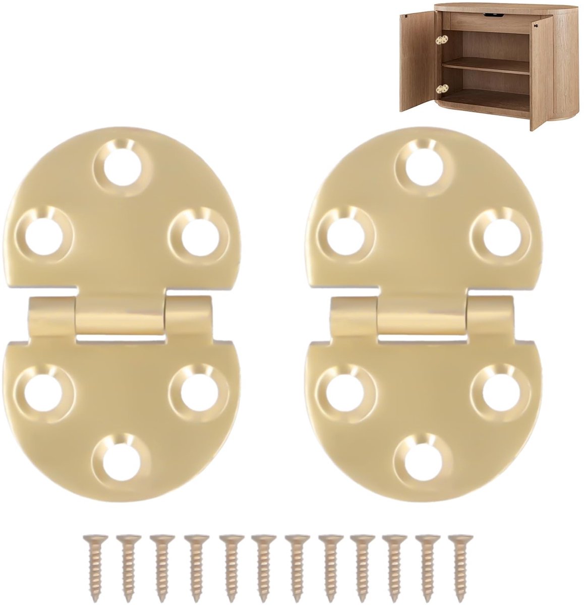 Dailygoods- Scharnier 180 Graden - Messing Scharnier - Klaptafelscharnier - Opvouwbaar - 2 Stuks - Maximaal 25 kg Belastbaarheid - Klapscharnier