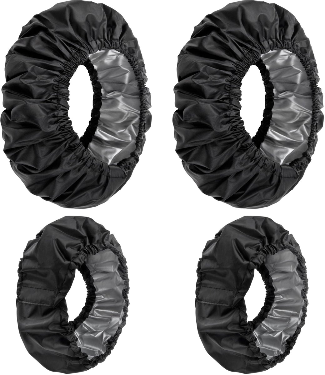 Dailygoods- Wielhoes Waterdicht - Kinderwagen Accessoires - Reservewielhoes - 4-delig - Zwart - Bescherming tegen vuil - Kinderwagenaccessoire