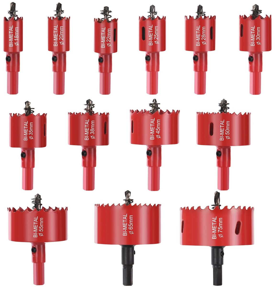 Dailygoods - Bi-metalen gatenzaagset - 13 stuks - Perfect voor hout en kunststof - Inclusief adapter en centrerende boor - Voor professioneel gebruik...
