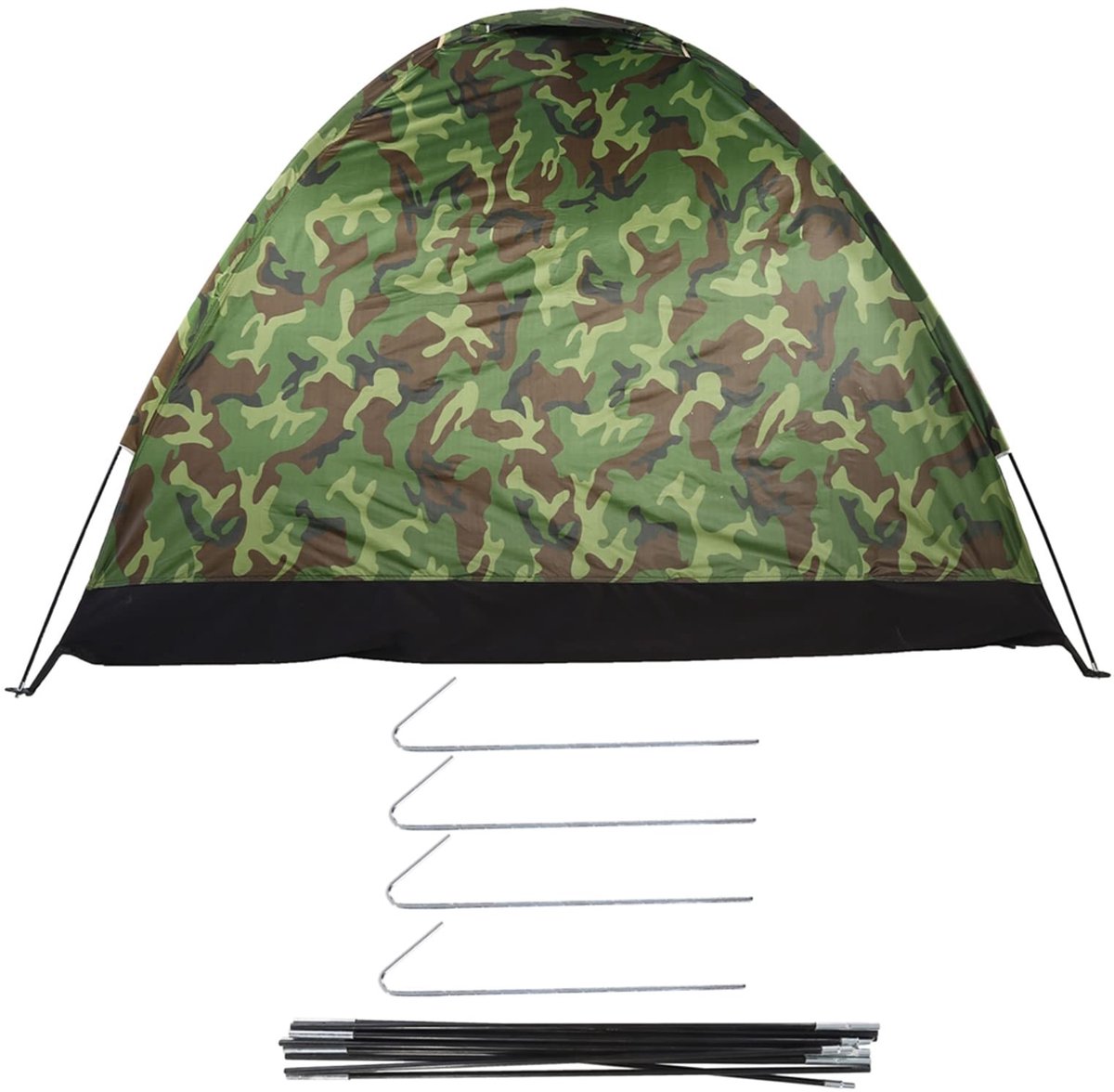 Dailygoods- Rugzaktent 2 Personen - Bescherming - Camouflage - UV-bescherming 40+ - Stabiel/Duurzaam - 170T Polyester - Kampeertent