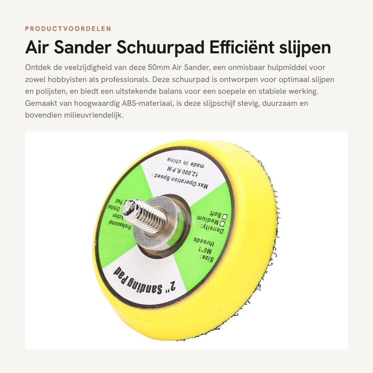 Dailygoods- Schuurschijf 50mm - Universele Slijpschijf - Hoogwaardig ABS - Lichtgewicht - Gemakkelijke Vervanging - Uitstekende Prestaties