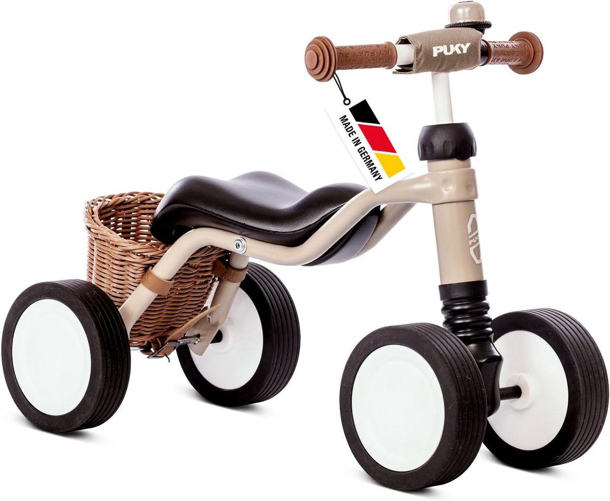 Kinder loopfiets - Glijfiets peuter - Balans oefenen - Veiligheidshandgrepen - 70 x 35 x 100 cm - Dusty Sand