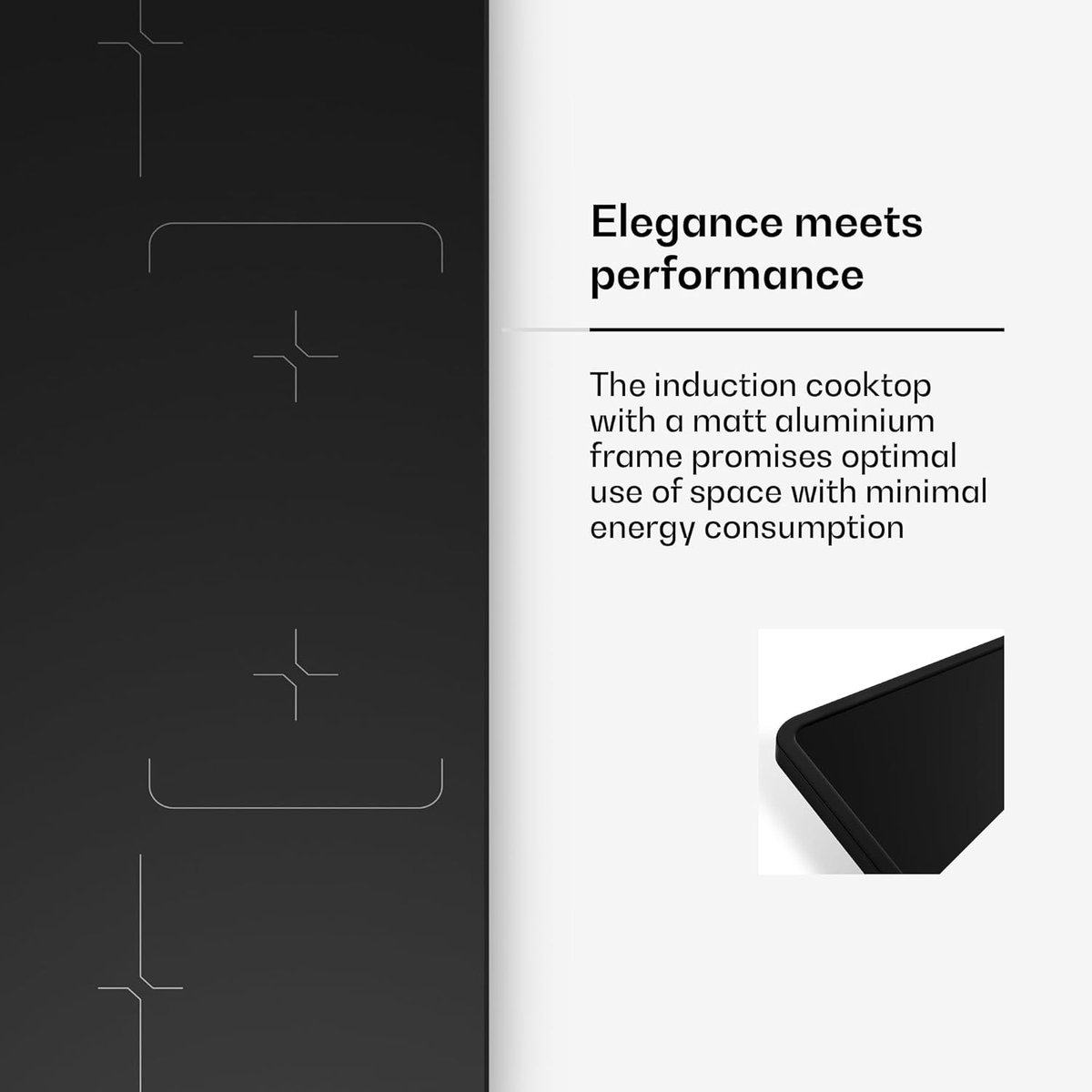 Inductiekookplaat 4 zones - Inbouw kookplaat - Snel koken - Touch slider bediening - 90 cm breed - Zwart