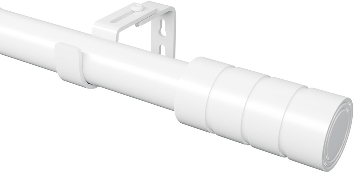 Dailygoods- Gordijnroede Uitschuifbaar - Verstelbare Gordijnroede - Wit - Geschikt voor Zwaardere Stoffen tot 10kg - Lengte 109-435 cm - Inclusief Bevestigingsmateriaal - Gordijnstang