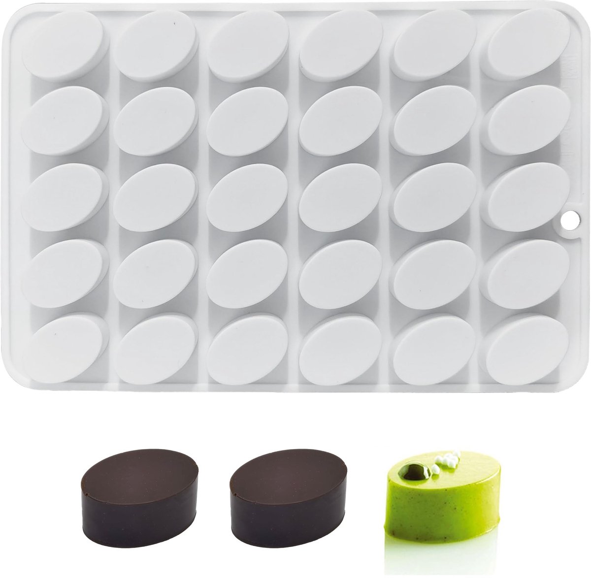 Dailygoods- Siliconen Vorm - Cilindrische Bakvorm - Chocoladevormen - Muffin/Koekjesvorm - 30 Holtes - 3,0 x 1,9 cm