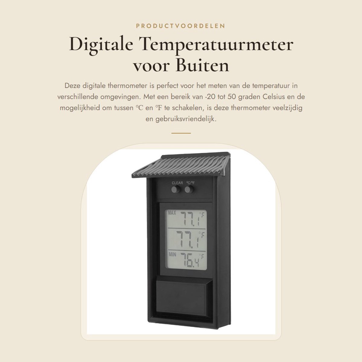 Dailygoods - Digitale Temperatuurmeter voor Buiten gebruik