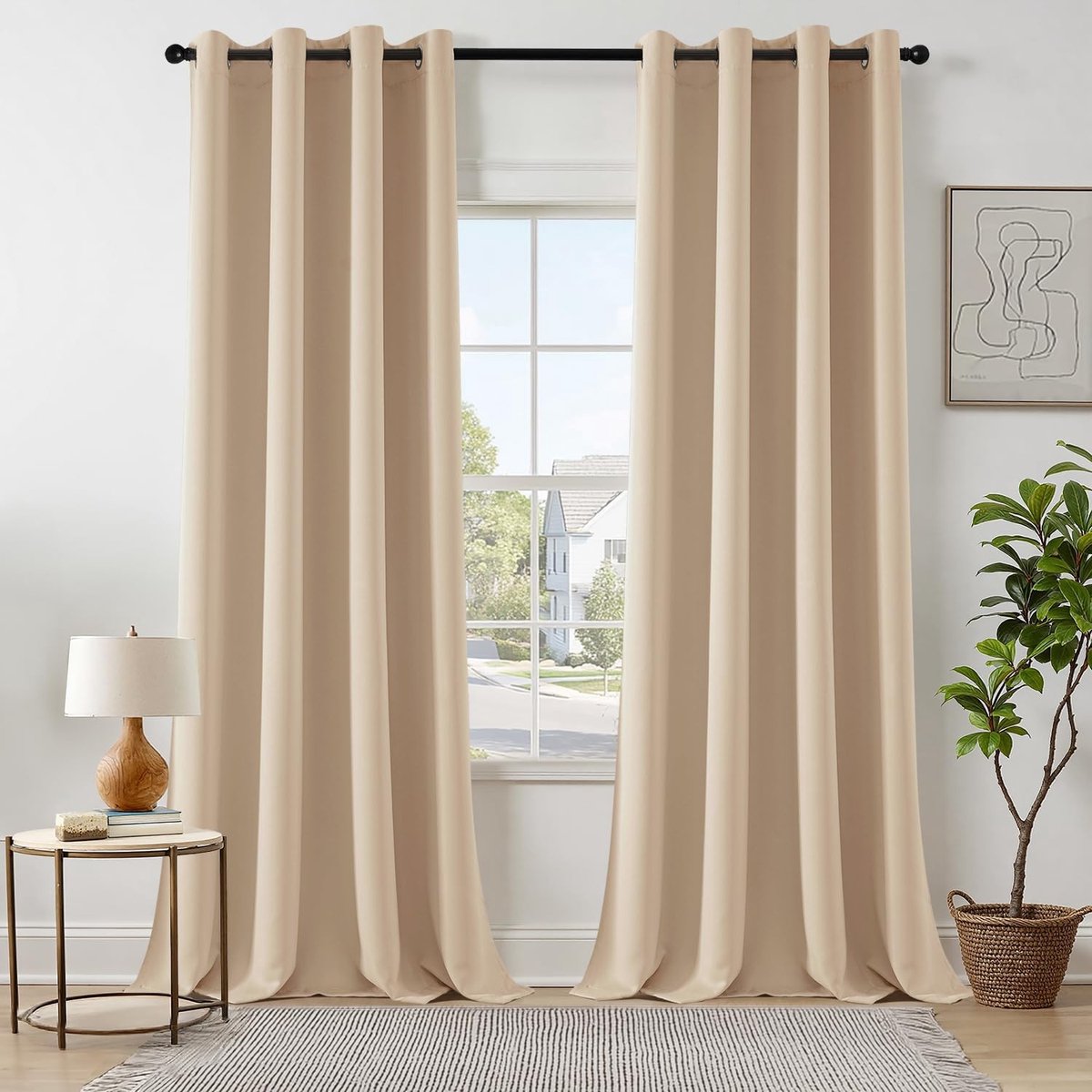 Dailygoods- Verduisteringsgordijnen Set van 2 - Hoogwaardige verduisteringstechnologie - Decoratieve isolerende gordijnen - Effectieve zicht- en zonwering - Minimaal 80% verduistering - Elegante plooivorming