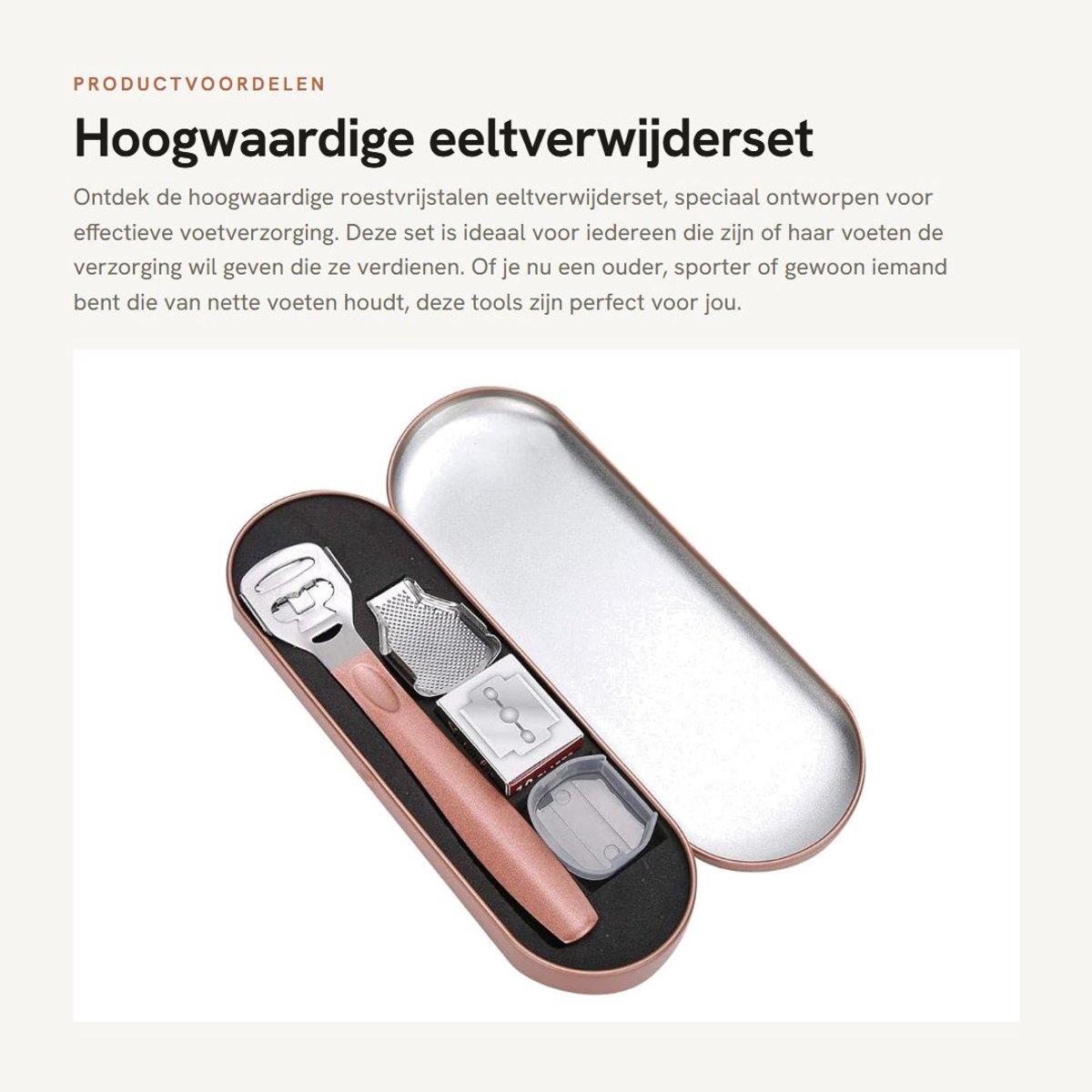 Dailygoods- Eeltverwijderaar Hoogwaardige Roestvrijstalen Set - Pedicuretools - Voetverzorging - Eenvoudig te Reinigen - Effectieve Verwijdering Dode Huidcellen - Pedicure Set