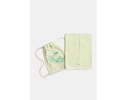 Serviette Woody rayée avec pochette caméléon