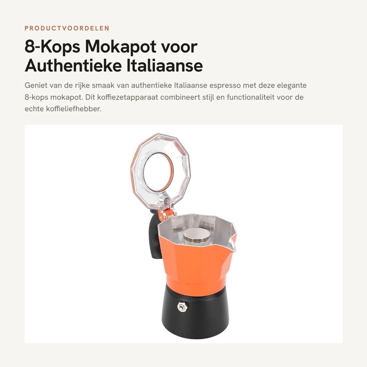 Dailygoods- Mokapot 8-kops - Dubbel Ventiel - Koffiezetapparaat - Aluminium - Voor Thuis - Elegante Ontwerp - Gelijkmatige Warmteverdeling