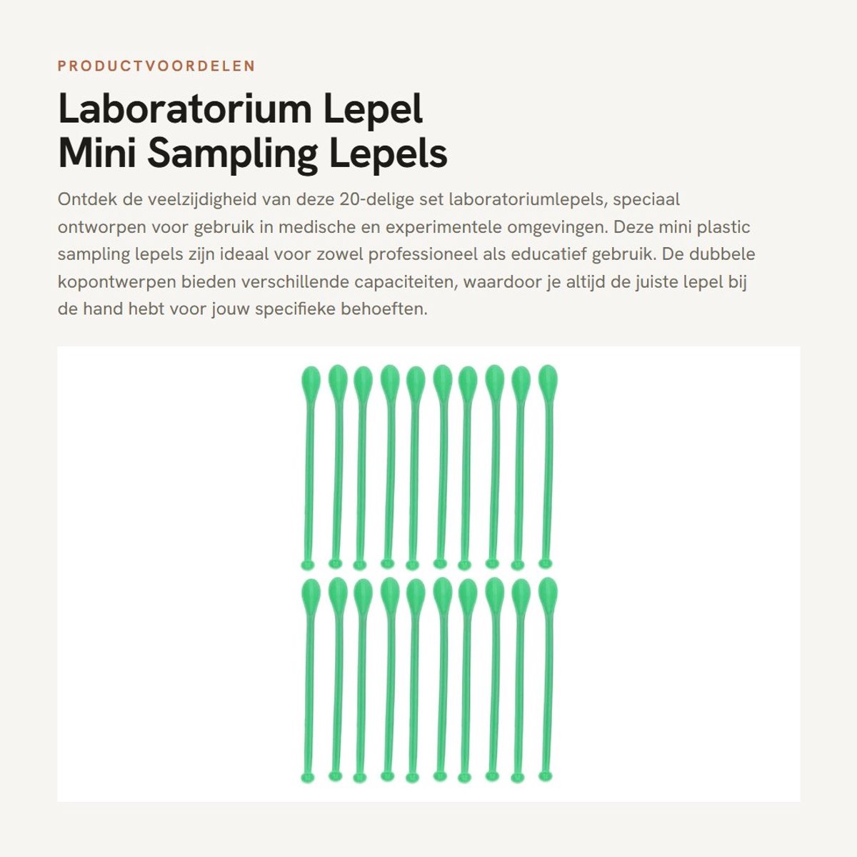 Dailygoods- Laboratoriumlepel 20-delige set - Medicijnlepel - Maatlepel - Monstertransferschep - ABS kunststof - Duurzaam en lichtgewicht