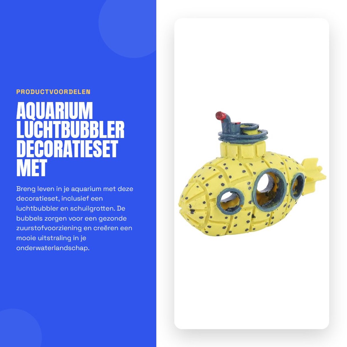 Dailygoods- Luchtbubbler decoratieset - Bubbelmaker - Aquarium ornament - Schuilende grot - Bubbler steen - Decoratie landschap - Aquariumdecoratie