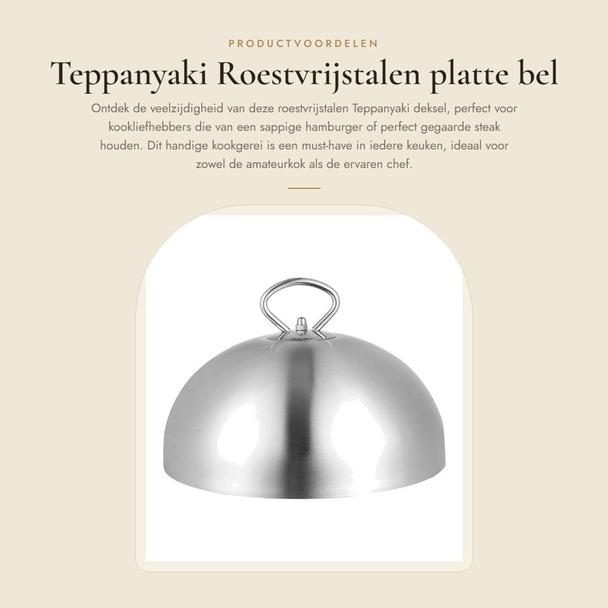 Dailygoods- Hamburgerdeksel Roestvrij Staal - Vliegenkap - Kaasdeksel - Steakdeksel - Kookgerei - Hittebestendig - Voedseldeksel