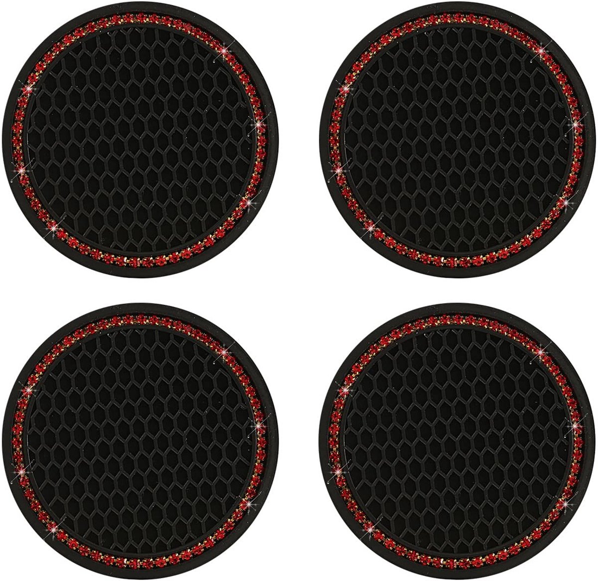 Dailygoods- Bekerhouder 4 Stuks - Siliconen Antislip - Auto Accessoires - Herbruikbaar - Schokbestendig - 2,75 Inch Diameter - Onderzetters