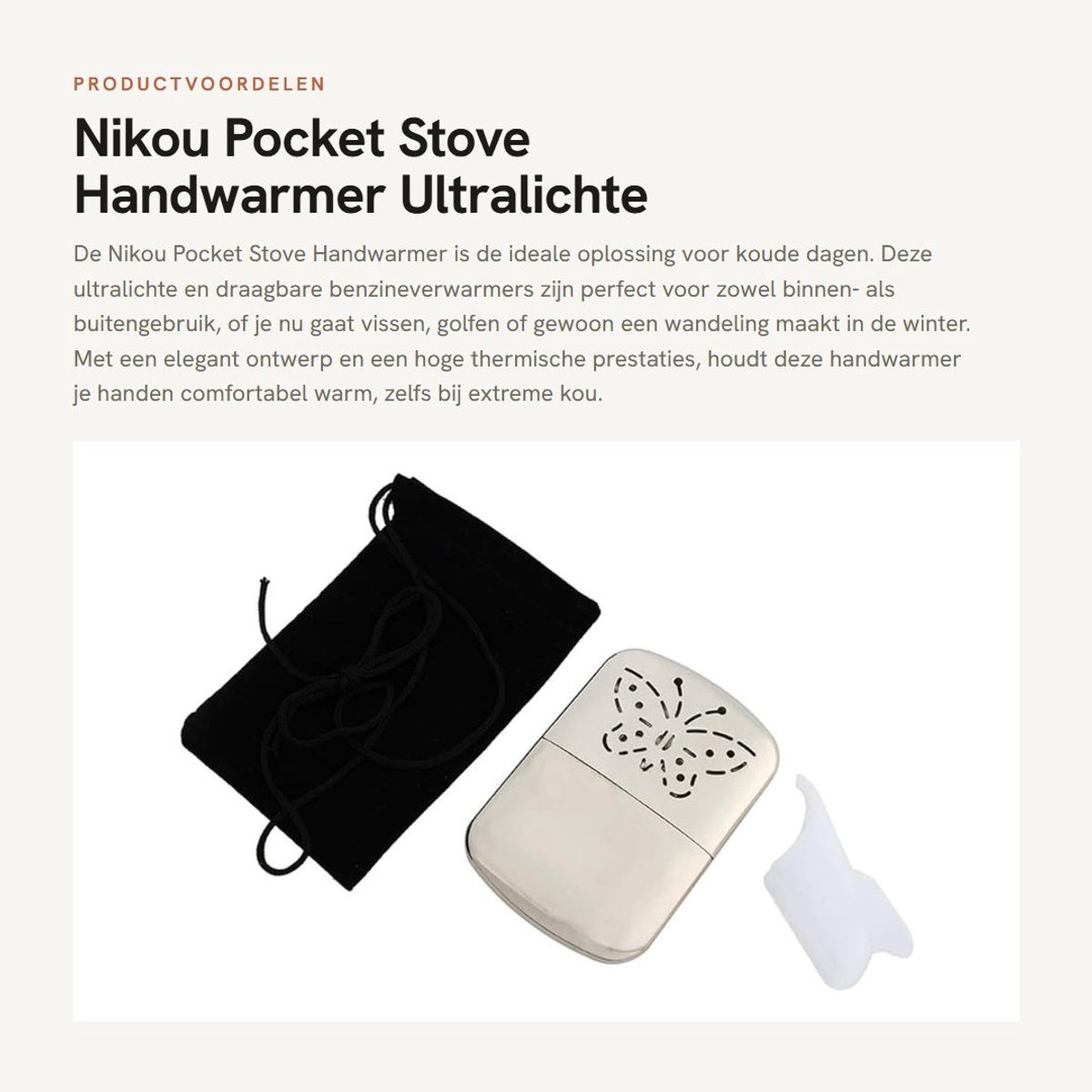 Dailygoods - Pocket Stove Handwarmer - Ultralichte Benzineverwarmers voor Binnen en Buiten