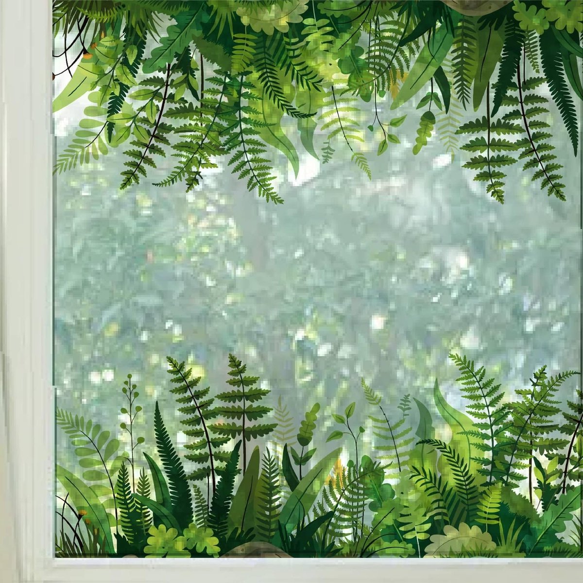 Dailygoods - Varen raamsticker - Anti-botsing - Herbruikbaar - Groene bladeren - Vogelaanvallen voorkomen - Geschikt voor glas - Groot formaat