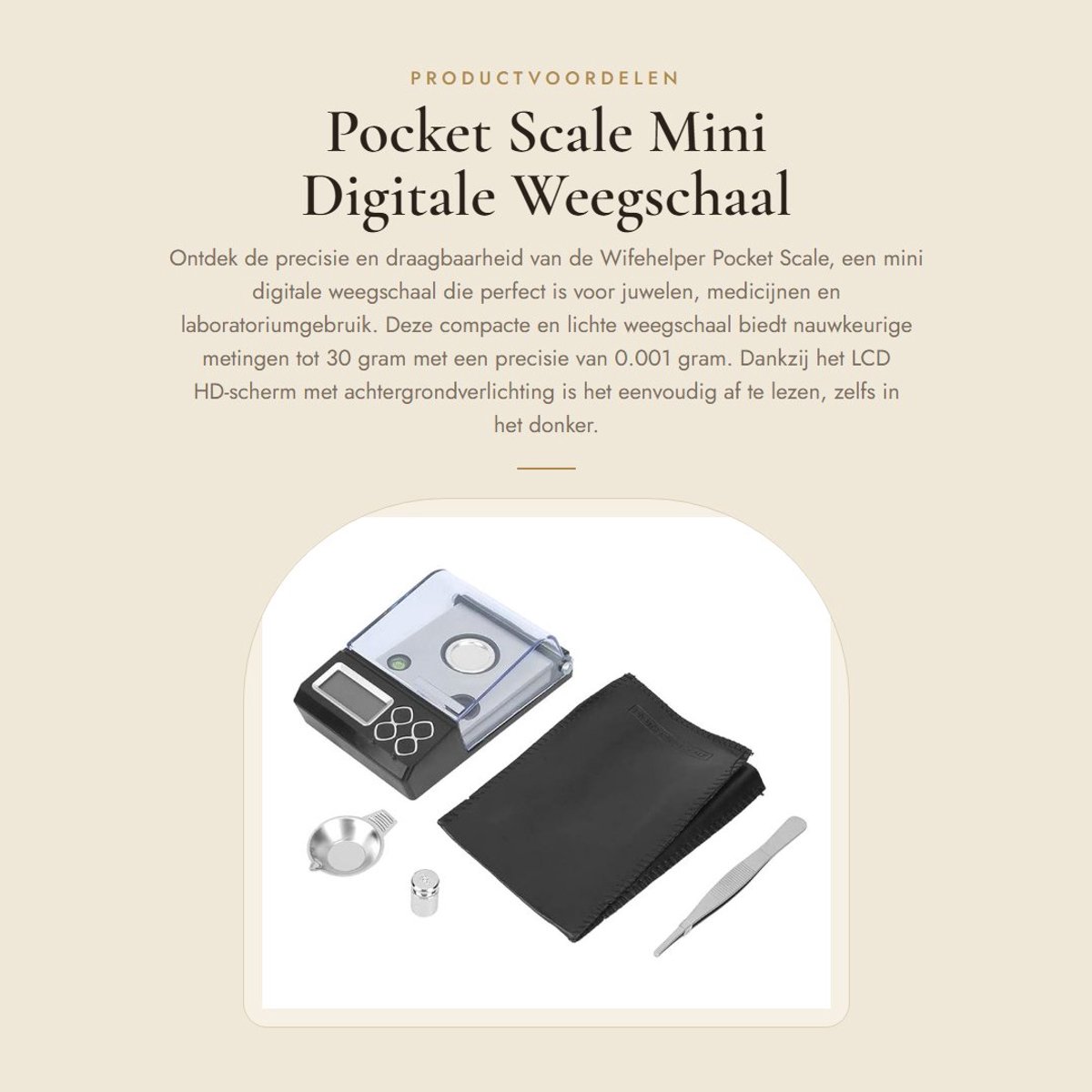 Dailygoods- Pocket Scale - Hoge Precisie - Digitale Weegschaal - Mini Weegschaal - Laboratorium/juwelen - LCD Achtergrondverlichting - Lichtgewicht/compact