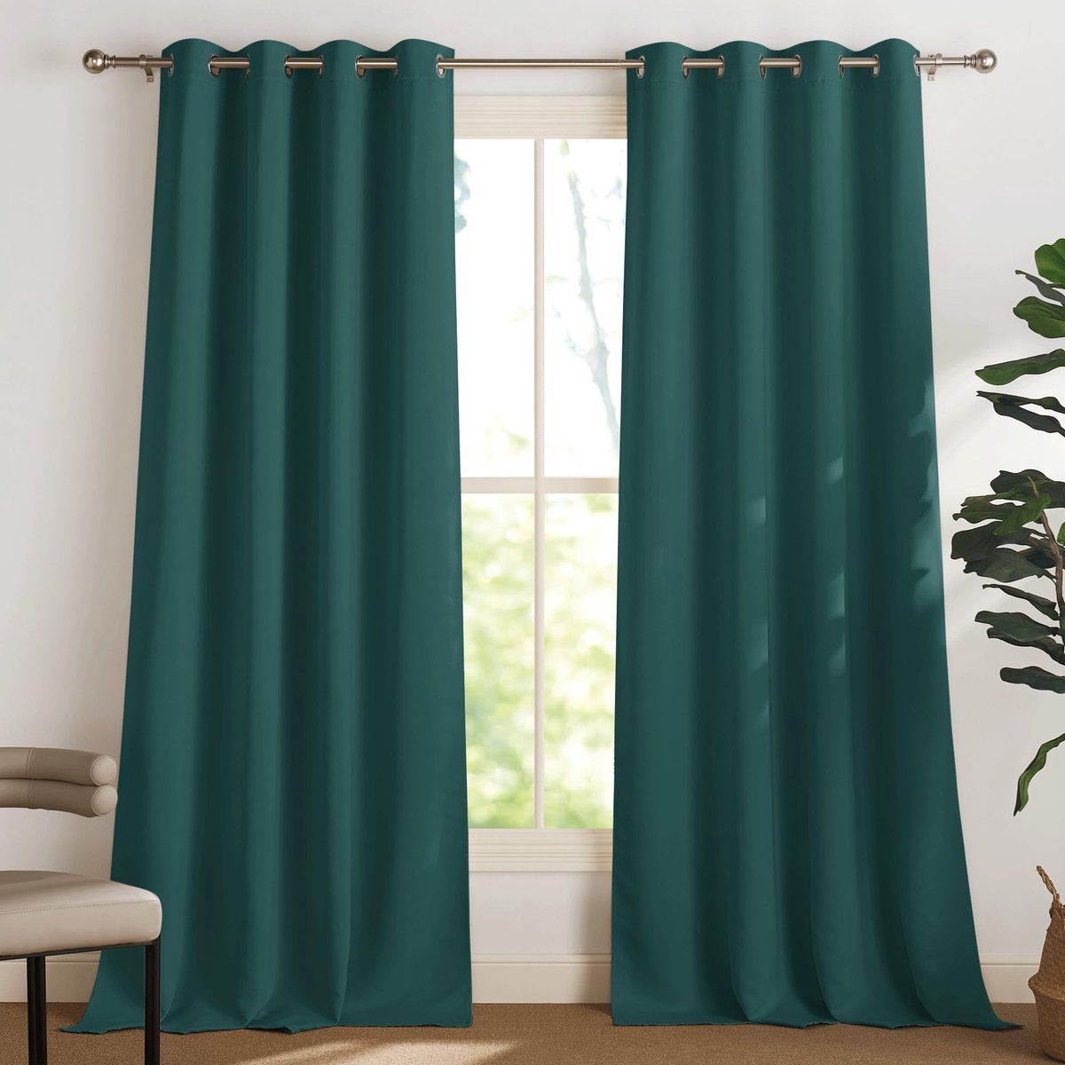 Dailygoods- Blackout Gordijnen Thermisch - Verduistering Gordijnen - Ooggordijnen - 140 cm Breedte - 245 cm Hoogte - 2 Stukken - Geluid Verblokkend - Verduisteringsgordijnen