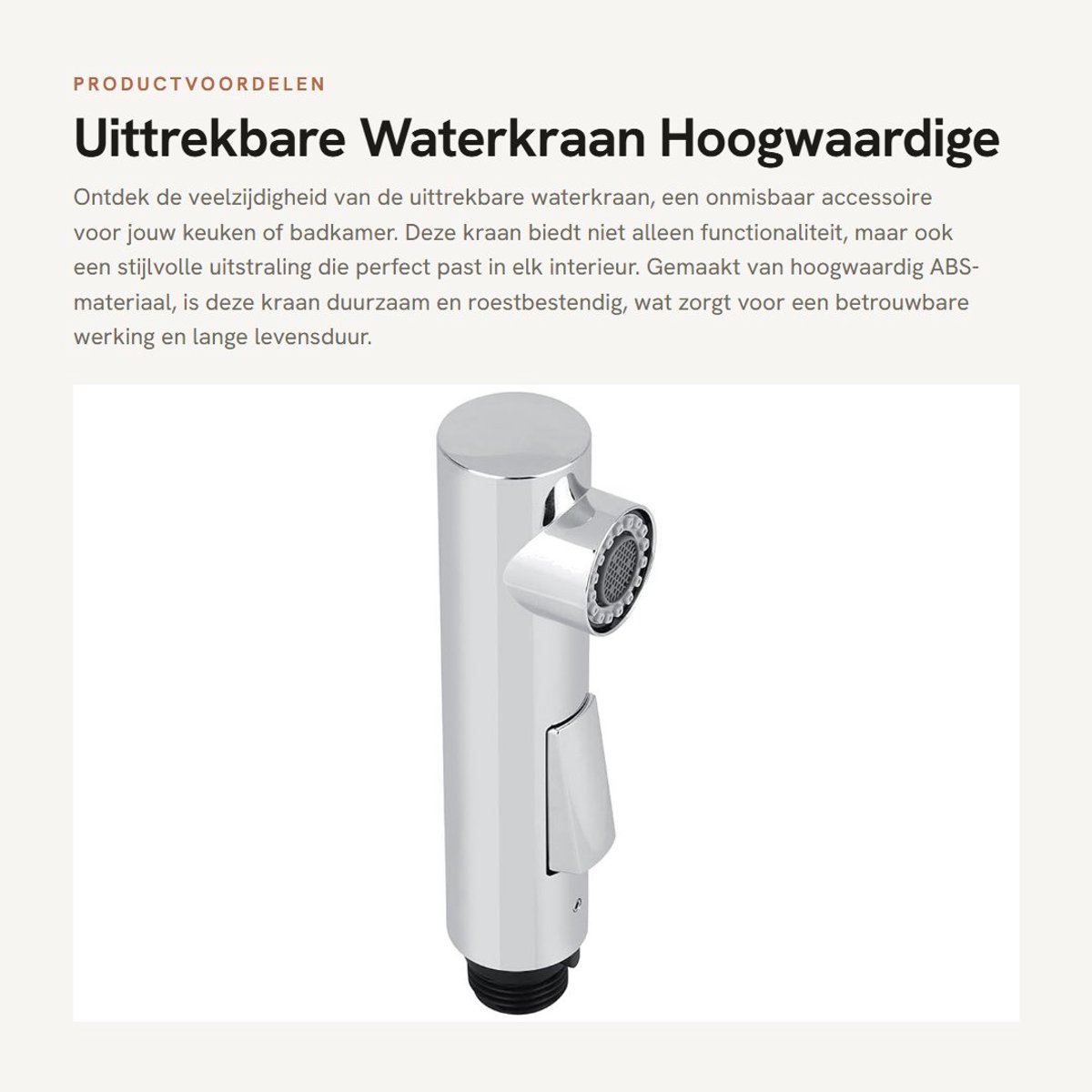 Dailygoods- Wasserhahn Hoogwaardig Materiaal - Uitrekbare Doucheslang - Korrosiebestendig - Eenvoudig te Installeren - Geschikt voor Keuken/Bad - Duurzaam ABS-Materiaal - Kraan