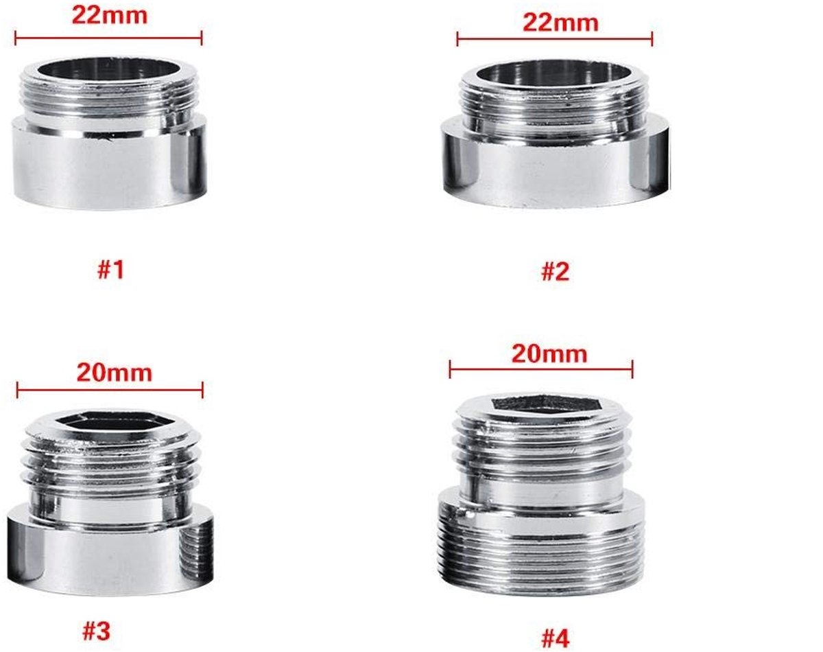 Dailygoods - Waterzuiveraar Adapter - Keuken Accessoires - Hoogwaardig Koper - 22mm 24mm - M24x1 Draad - Voor Kraanbeluchters - Duurzaam