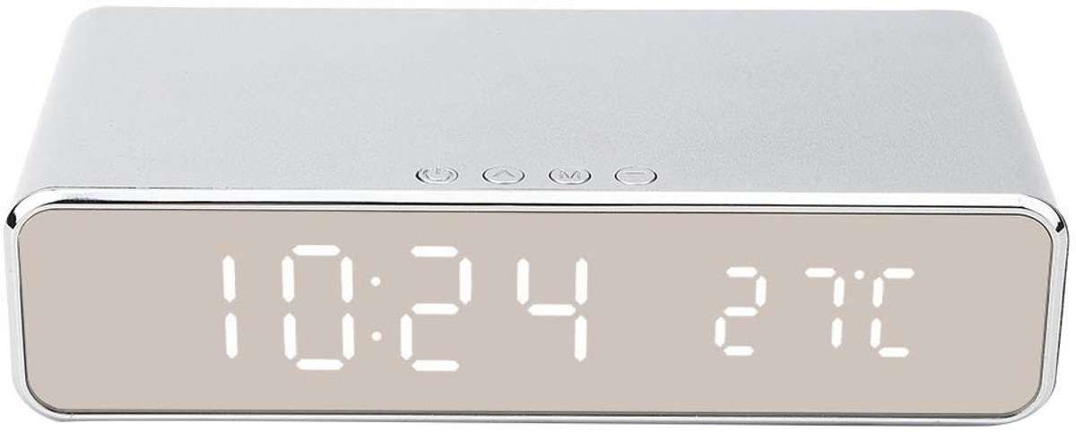 Dailygoods - 3-in-1 Digitale Nachtkastjeklok met Thermometer en Oplader