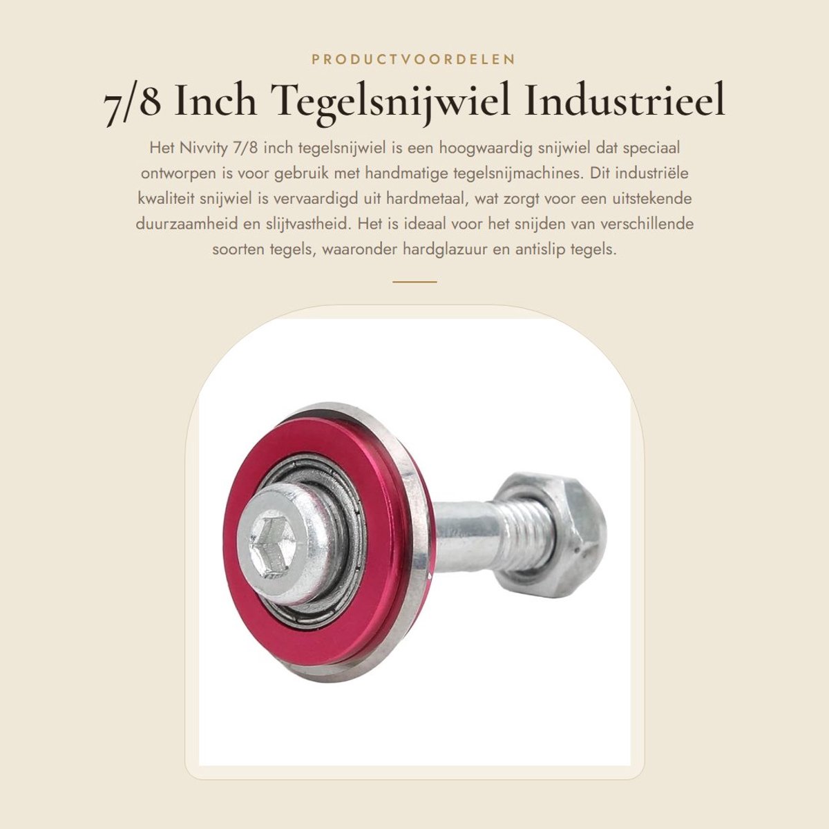 Dailygoods- Tegelsnijwiel 7/8 Inch - Industrieel Kwaliteit - Vervangingsonderdeel - Handmatige Tegelsnijder - Hoge Hardheid - Slijtvast