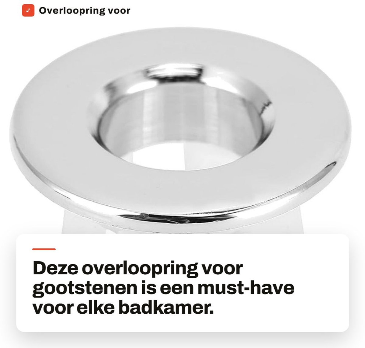 Dailygoods- Overloopring Stabiel Design - Wastafel Afvoerplug - Decoratieve Badkuipoverloop - Reserveonderdelen - Messing - Antiveroudering - Wastafelafvoer